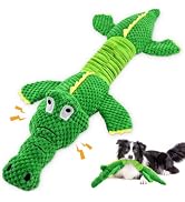 WOWBALA Crocodile Squeaky Dog Toys for Moderate Chewers, Toss & Fetch Play | Plush Chew Toys Made...