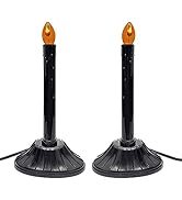 2 Pack Halloween Electric Window Candles, Black Halloween Decorations Candle Lights with 4 C7 Ora...