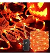 BrizLabs Orange Battery Halloween Lights, 36 LED Orange Lights, Flexible Tube Lights with Timer, ...