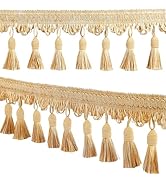 Fenghuangwu 5 Yards Tassel Fringe Trim,3.7inch Wide Ribbon Trim Lace Trimming Hand Knitting for C...