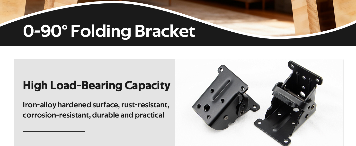 Soleeya Folding Brackets 0-90 Degrees Folding Table Legs Brackets Foldable Self-Lock Hinges
