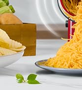 GDL Rotary Cheese Grater Hand Crank - Upgraded Cheese Shredder with 4 Interchangeable Blades, Rot...