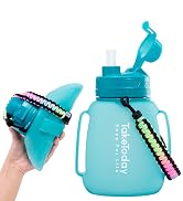 TakeToday Collapsible Water Bottles 40 OZ Gallon Motivational Water Jug with Straw 1.2L Silicone ...