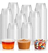 GGOLDMER 500 Count 2oz Plastic Portion Cups No Lids, Mini Condiment Containers Disposable Plastic...
