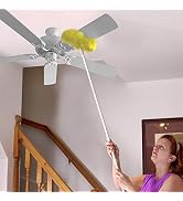 Evelots Ceiling Fan Duster Microfiber Cleaner Brush with Reach Up to 9 Ft Yellow