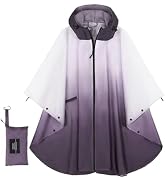 YOOTUKL Unisex Hooded Rain Poncho, Waterproof Raincoat Jacket with pocket for Adult, Rain Coat fo...
