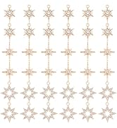 DICOSMETIC 60Pcs 3 Styles North Star Charms Pendants Rhinestone Star Charms Light Gold Galaxy Cha...