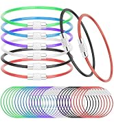 BGYTWEYTD 30 Pack Stainless Steel Wire Ring 2mm Wire Keychain Cable Large Key Rings 6 Inch Key ch...