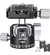 28mm Ball Low Profile Tripod Head with 2 Arca Swiss Quick Release Plates Professional CNC Aluminu...