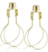 GO&SO Small Clip On Lamp Shade Light Bulb Clip Adapter Kit, Set of 2,Gold Lamp Shades Holder Repl...