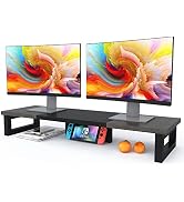 WESTREE Dual Monitor Stand Riser-Monitor Stand Riser for 2 Monitors, Sturdy Computer Monitor Stan...