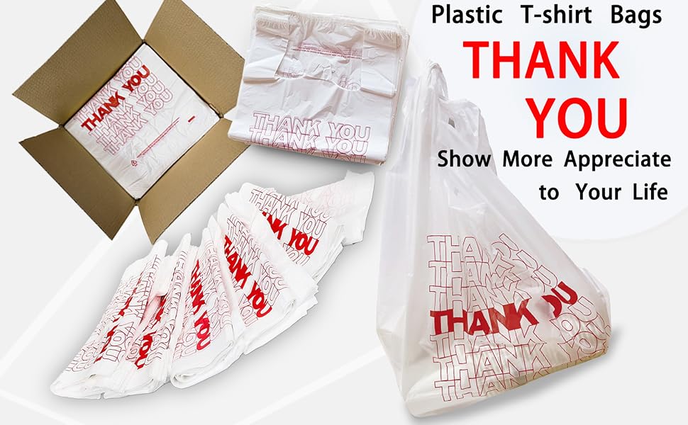 Plastic Bags thank you bags plastic shopping bags T-shirt bags