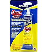 BEACON Quick Grip Permanent Adhesive - Fast-Drying, Crystal-Clear & Weather-Proof Glue for Cerami...
