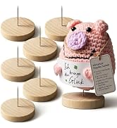 Homoyoyo 6 Set Crochet Stand: Mini Wooden Metal Stands for Crochet Doll Animal Action Figures Sho...