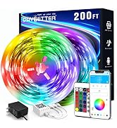 DAYBETTER Led Strip Lights 200ft (2 Rolls of 100ft) Smart Light Strips with App Control Remote, R...