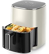 KMFurnila Air Fryer, 6QT Square Airfryer with Visual Window, 400°F Fast Heating Air Fryers Oven w...