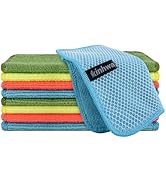 KinHwa Kitchen Washcloths for Dishes Absorbent Microfiber Dish Cloths Quick Dry Dish Rags with Po...