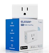 ELEGRP Matter Supported Mini Smart Plug, Smart Outlet 15A/1800W Max, Compatible with Apple Home, ...