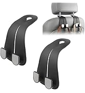 CHOSMOYI 2 Packs Car Seat Hooks, Leather Car Headrest Hook, Car Purse Hook Seat Back Hanger Stora...
