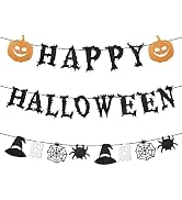 Happy Halloween Banner - Halloween Hanging Paper Garland Bunting Banner Bloody Pumpkin Decoration...