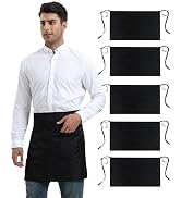 Xeoxarel Unisex Bistro Half Aprons with 4 Pockets, Waiter Waist Server Apron for Women and Man 27...