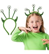Bigmeta Alien Costume Halloween Headband for 3+ Years Kids and Adults | Soft Fuzzy, Funny Headwea...