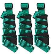 Pandahall 15 Yards Shimmery Gold Silk Ribbon 1.5" Green Silk Chiffon Ribbon Frayed Fringe Silk Ri...