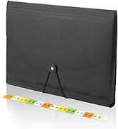 Accordian File Organizer 13 Pocket Expanding File Folder with Labels, A4 Letter Size Paper Docume...