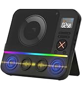 Portable CD Player Bluetooth Built-in Speakers, Desktop Rechargeable CD Player with Bluetooth Por...