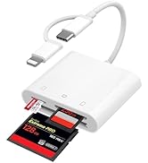 USB C SD Card Reader for iPhone 16/14/iPad, 3-Slot USB Type C to CF/SD/MicroSD Adapter Supports C...