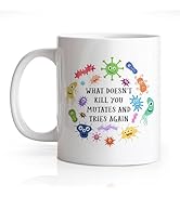 Gkodw Tries Again Funny 11oz Double-Sided Ceramic Mug, Microbiology Gifts for Men Women, Lab Tech...
