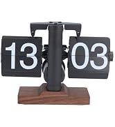 Flip Desk Clock, Retro Flip Down Clock, 24H Automatic Page Turning Clock, Retro Vintage Design Au...