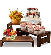 MRPAPA 3 Tier Cupcake Stand & Wood Display Risers,for Food Desserts Stand Perfume Organizer Funko...