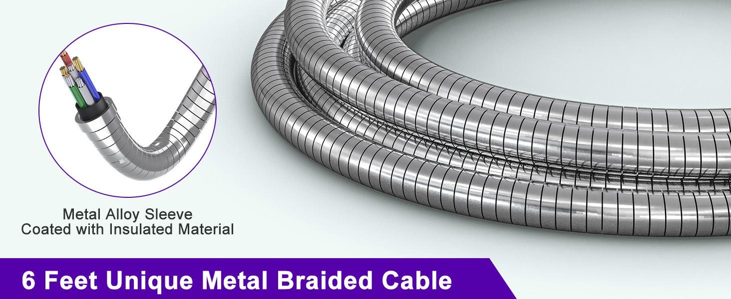 metal braided iphone charging cord