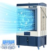 Uthfy 41" Swamp Cooler, 4800 CFM Evaporative Air Cooler with 10.6 Gallon Water Tank, Portable Out...