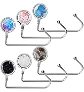 AUHOKY 6Pcs Portable Purse Hook Handbag Hanger for Table, Fashionable Long Handbag Bag Holder Und...