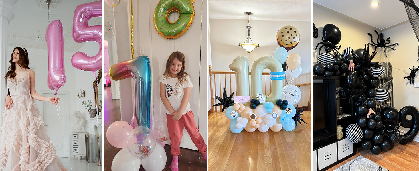 pastel pink balloon number