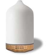 SIHUADON Ceramic Essential Oil Diffuser, 250ml Aromatherapy Humidifier & 7 Color-Changing Night L...