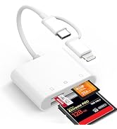 Denlane CF SD Card Reader for iPhone iPad Mac Dual Connector (Lightning & USB C), Digital Camera ...