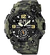 FANMIS Mens Analog Digital Dual Display Sports Watches Military Multifunctional 50M Waterproof LE...