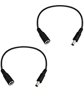 1FT DC Power Extension Cable 5.5mmx2.1mm 18AWG Male to Female 12V Extension Cable for CCTV Survei...