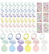 Lilingsty 60 Pack Foldable Travel Hair Brushes with Mirror, Portable Round Pocket Hairbrush, with...