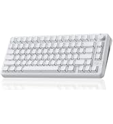 EWEADN X75 V2 75% Wireless Custom Mechanical Keyboard, Pure White | 5-Layer Padding Gasket Struct...