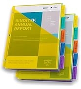 Binditek 10 Pcs/2 Set Plastic 5-Tab Binder Dividers with Front Pocket, Tab Insertable Poly Pocket...