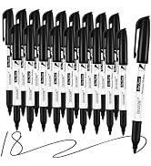 coruscant Fine Point Permanent Markers Bulk, 18 Pack Quickly Drying, Waterproof, Smudge-proof, Fa...