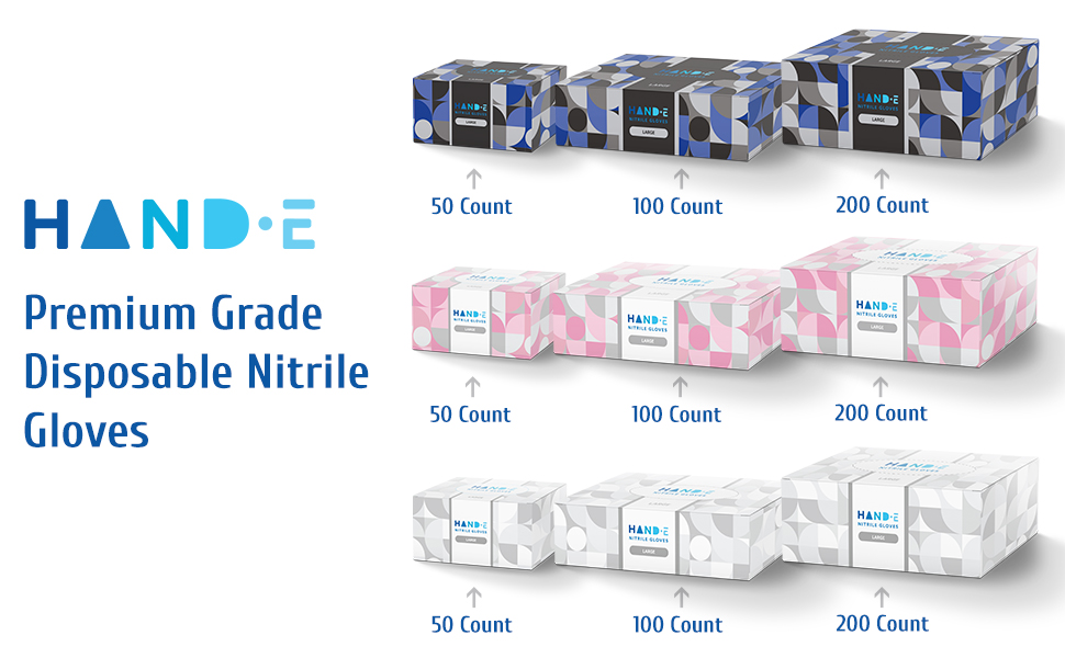 pink nitrile gloves, blue nitrile gloves, black nitrile gloves, white nitrile gloves