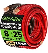 GEARit 8 Gauge Wire, for Automotive Power/Ground, Battery Cable, Car Audio, RV, Amp, CCA, Automot...