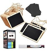 ONUPGO 16 Pack Chalkboard Tags for Baskets with String, Mini Erasable Chalkboards with Hanging St...