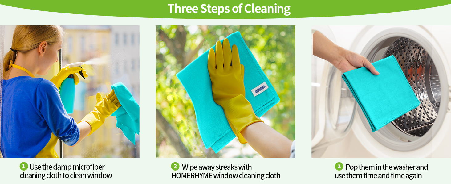 Lint Free Microfiber Cleaning Rags for Glasses Kitchen Dish Mirrors