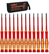 HORUSDY 12-Piece Precision Screwdriver Set, PH0/PH00, Slotted 1.8/2/2.5/3mm, Torx T5-T10, Rotatab...